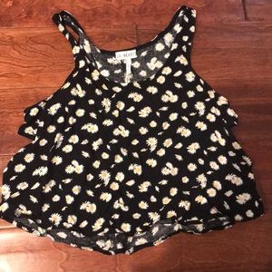 Daisy Print Cropped Tank